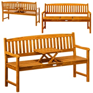 Casaria, Casaria Gartenbank Picknick mit Tisch, Eukalyptus, FSCzertifiziert, 
