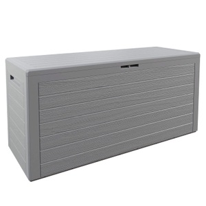 Deuba®, Deuba Auflagenbox Woody Grau Holzoptik 120x46x57cm, Auflagenbox Woody Grau Holzoptik 280L
