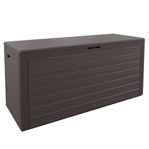 Deuba®, Deuba Auflagenbox Woody Braun Holzoptik 120x46x57cm, Auflagenbox Woody Braun Holzoptik 280L