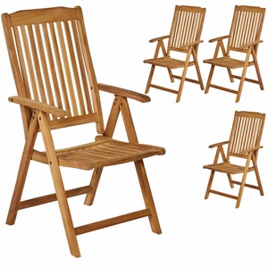 Garland, Gartenstuhl Bari 4er-Set Teakholz klappbar, Gartenstuhl Bari 4er-Set Teakholz klappbar