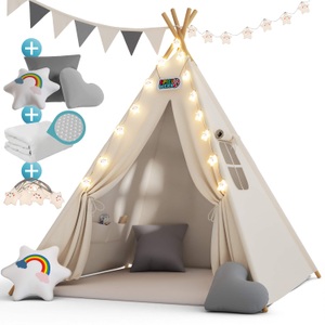 Spielwerk, Tipi Spielzelt Weiß 165x127x122cm, Tipi Spielzelt Weiß 160x130x130cm