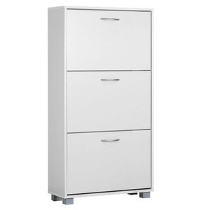 Casaria, Schuhschrank mit 3 Klappen Weiß, Schuhschrank mit 3 Klappen Weiß