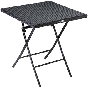 Casaria, Casaria Polyrattan Klapptisch Rom Schwarz 73x63x63cm, Polyrattan Klapptisch Rom Schwarz 75x65x65cm