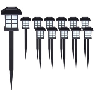 Deuba®, Deuba 12 x LED Solarleuchten, LED Solarleuchten 12er-Set Schwarz