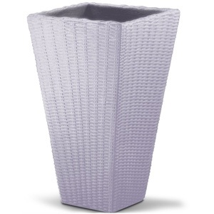 Deuba®, Blumentopf Anthrazit Polyrattan-Optik 70x40x40cm, Blumentopf Sand Polyrattan-Optik 70x40x40cm