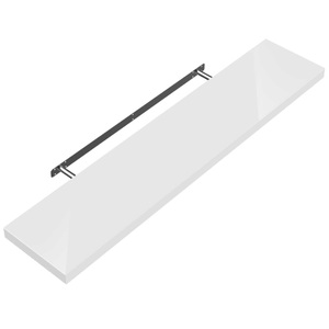 Casaria, Wandregal Schweberegal 110cm Hochglanz weiß + Halterung, Wandregal Schweberegal 110cm Hochglanz weiß + Halterung
