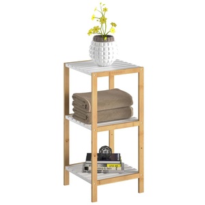 Casaria, Casaria Standregal Bambus Weiß 80x33x34cm, Standregal Bambus Weiß 80x33x34cm