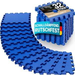 Monzana ®, monzana® Puzzlematte Blau 32tlg. 6,48m², Bodenschutz-/Puzzlematten 32-tlg Blau 180x360x1cm