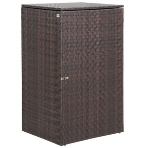 Casaria, Casaria Polyrattan Mülltonnenbox Braun 115x65x80cm, 