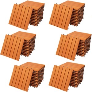 Casaria, Holzfliese Eukalyptus 66er-Set 30x30cm, Holzfliese Eukalyptus 66er-Set 30x30cm