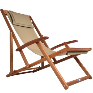 Casaria, Sonnenliege Dune Akazienholz, Sonnenliege Creme Akazienholz 94x60x94cm