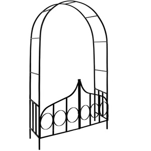 Gardebruk, Gardebruk Rosenbogen Schwarz Metall 240x140x40cm, Rosenbogen Schwarz Metall 240x140x40cm