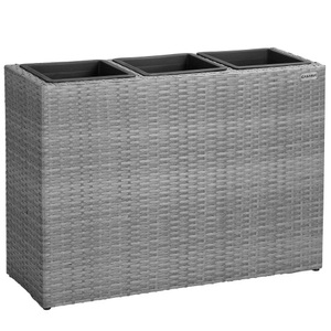 Casaria, Casaria Polyrattan Blumentopf Grau 83x30,5x60cm, 