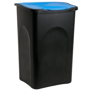 Deuba®, Deuba Mülleimer Schwarz/Blau Kunststoff 50L, Mülleimer Schwarz/Blau Kunststoff 50L