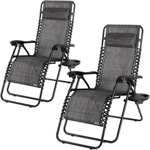 Casaria, Gartenstuhl 2er-Set Schwarz klappbar, Gartenstuhl 2er-Set Schwarz klappbar