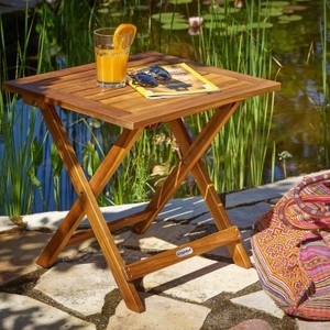 Casaria, Casaria Gartentisch geöltes Akazienholz 46x46cm klappbar, Gartentisch geöltes Akazienholz 46x46cm klappbar
