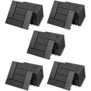 Deuba®, WPC Fliesen 55er-Set Mosaik Anthrazit - 30x30cm, WPC Fliesen 55er-Set Mosaik Anthrazit - 30x30cm