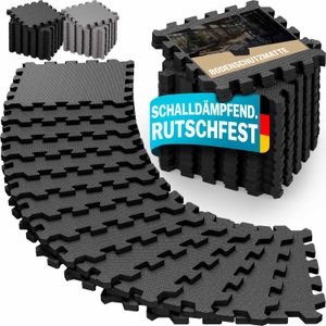 Monzana ®, Bodenschutz-/Puzzlematte 18er-Set Schwarz 177x88x1cm, Bodenschutz-/Puzzlematten 18er-Set Schwarz 175x88x1cm