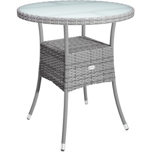 Casaria, Polyrattan-Tisch Grau rund Ø60cm