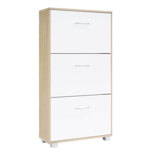 Casaria, Schuhschrank Eiche/Weiß 115x60x24cm, Schuhschrank Eiche/Weiß 115x60x24cm