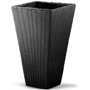 JELENIA, JELENIA Blumentopf Flechtoptik, Blumentopf Anthrazit Polyrattan-Optik 70x40x40cm