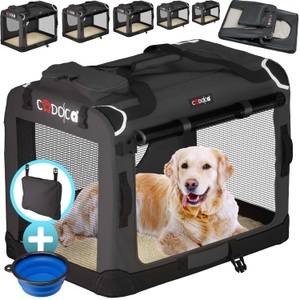 CADOCA, Hundetransportbox Anthrazit M 60x42x42cm, Hundebox Anthrazit M 60x42x44cm