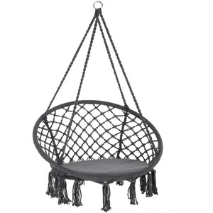 Detex, Detex Hängesessel Grau Ø61cm rund mit Fransen, Hängesessel Grau Ø61cm rund mit Fransen