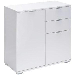 Casaria, Casaria Sideboard »Alba« Weiß mit 2 Türen und Schubladen - Typ DB121, Sideboard Alba Weiß 71x74x35cm