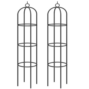 Deuba®, Rosensäule 2er-Set Schwarz 200x40cm, Rosensäule 2er-Set Schwarz 200x40cm