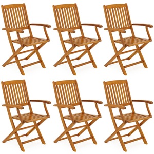 Casaria, Gartenstühle Boston 6er-Set Akazienholz klappbar, Gartenstühle Boston 6er-Set Akazienholz klappbar