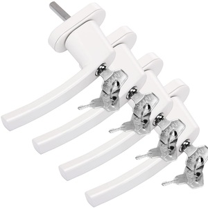 Deuba®, Deuba® 4x abschliessbarer Fenstergriff weiss, Fenstergriff 4er-Set Weiß abschließbar