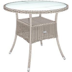 Casaria, Casaria Polyrattan Tisch Creme Ø80cm