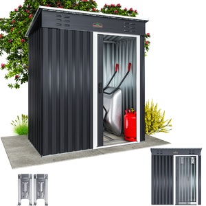 Gardebruk, Gerätehaus Anthrazit Metall 181x162x86cm, Geräteschuppen Anthrazit Metall 185x165x90cm