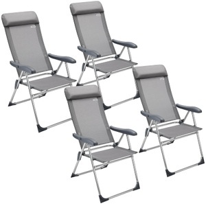 Casaria, Casaria Gartenstuhl 4er-Set Silber Alu, Gartenstuhl 4er-Set Silber Alu