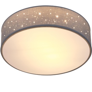 Monzana ®, Deckenlampe Grau Stoff Ø38cm Sternenhimmel, Deckenlampe Grau Stoff Ø38cm Sternenhimmel