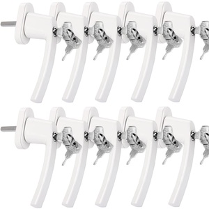 Deuba®, Deuba® 10x abschließbarer Fenstergriff in weiß inkl. Schlüsseln, Fenstergriff 10er-Set Weiß abschließbar
