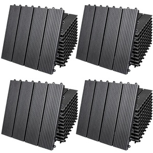 Deuba®, Deuba® WPC Fliesen 44er-Set Klassik Anthrazit - 30x30cm, WPC Fliesen 44er-Set Klassik Anthrazit - 30x30cm