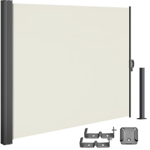 Casaria, Seitenmarkise Nosara Creme 160x300m ausziehbar, 