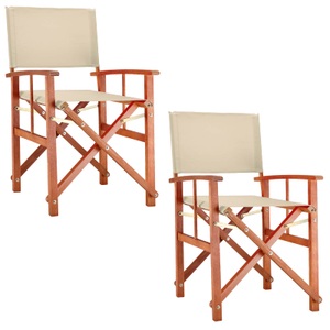 Deuba®, Deuba Regiestuhl Cannes 2er-Set Creme Eukalyptus FSC®-zertifiziert, Regiestuhl Cannes 2er-Set Creme Eukalyptus FSC®-zertifiziert