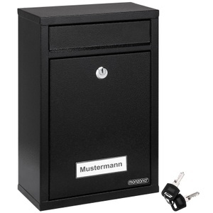 Deuba®, Deuba Briefkasten Schwarz 32x22x9cm, Briefkasten Schwarz 32x22x9cm
