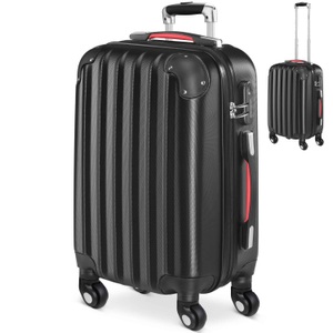 Monzana ®, Monzana ® Koffer Hartschale Schwarz M aus ABS 34l 33,5x21,5x50cm, Hartschalenkoffer Rollen 360º Handgepäck Schwarz ABS
