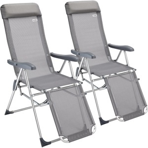 Casaria, Casaria Gartenstuhl Hochlehner 2er-Set Anthrazit Alu, Gartenstuhl Hochlehner 2er-Set Anthrazit Alu