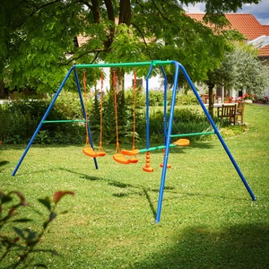 Spielwerk, Schaukelgerüst Bunt für 4 Kinder, Schaukelgerüst Bunt für 4 Kinder