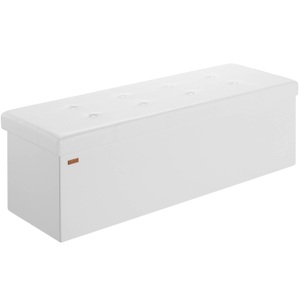 Deuba®, Deuba® Sitzbank Weiß 115x38x38cm mit Stauraum faltbar, Sitzbank Weiß 115x38x38cm mit Stauraum faltbar