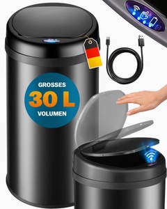 Monzana ®, Sensor Mülleimer Schwarz Edelstahl 30 Liter