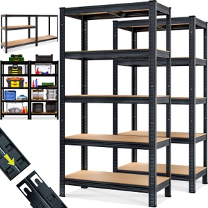 Monzana ®, Schwerlastregal 2er-Set 180x90x40cm verzinkt, Schwerlastregal 2er-Set Schwarz 180x90x40cm