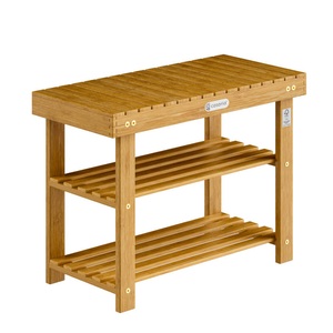 Casaria, Casaria 2in1 - Schuhregal und Sitzbank aus Akazienholz - 70cm, Schuhregal 2in1 Akazienholz FSC®-zertifiziert 70x33x46cm