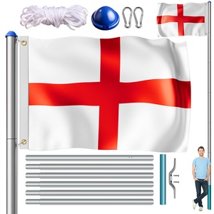 Monzana ®, Fahnenmast Alu 650cm inkl. UK-Flagge, Fahnenmast Alu 650cm mit England/UK-Flagge