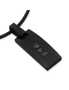 Unique, Kettenanhänger in Schwarz, Edelstahl - Anhänger, Anhänger Edelstahl Schwarz mit Gravur - Halsketten und Anhänger