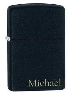 Zippo, Zippo Benzinfeuerzeug - schwarz, Zippo-Feuerzeug Black Matte - mit gratis Gravur - Zippo Feuerzeuge